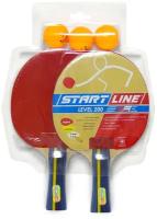Набор для настольного тенниса START LINE: 2 Ракетки Level 200, 3 Мяча Club Select, упаковано в блистер