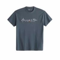 Футболка с надписью Abercrombie Fitch cursive letter blue 10926 (L)