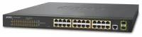 Коммутатор Planet IPv4, 24-Port Managed 802.3at POE+ Gigabit Ethernet Switch + 2-Port 100/1000X SFP (300W)