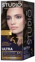 Essem Hair Studio Professional Ultra особо стойкая крем-краска для седых волос, 6.71 Холодный коричневый