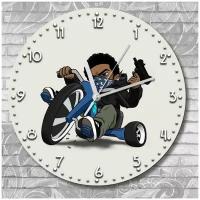 Настенные часы УФ музыка (music, rap, hip hop, sound, руки вверх, hands up, style, graffiti, life) - 2103