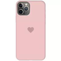 Силиконовый чехол на Apple iPhone 11 Pro / Эпл Айфон 11 Про с рисунком "Heart" Soft Touch розовый