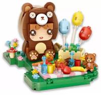 Конструктор LOZ mini Сказочное животное Медвежонок 353 детали NO. 1665 Baby bear Fairy tale animal Series