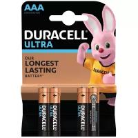 Батарейки комплект 4 шт., DURACELL Ultra Power, AAA (LR03, 24А), алкалиновые, мизинчиковые, блистер