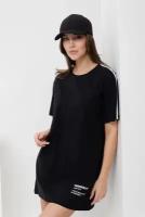 Женская туника, футболка оверсайз, цвета черный, размер 52