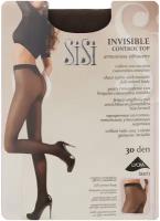 Колготки Sisi Invisible Control Top, 30 den, с ластовицей, утягивающие, с шортиками, размер 3, коричневый