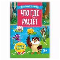 Книжка с наклейками. Что где растет. Серия Твой удивительный мир. 21х29. 12 стр. Геодом изд-во: Гео-дом