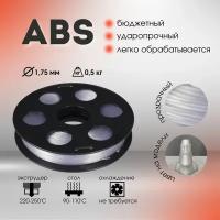 ABS пруток BestFilament 1.75 мм, 0.5 кг, 0.5 л, 1 шт, бесцветный, 1.75 мм