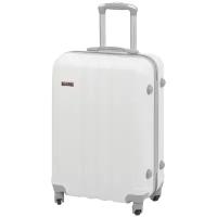 Хороший маленький чемодан на колесах Белый маленький 0060, чемодан размер S+, 52 л