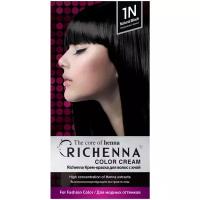 Крем краска для волос с хной Корея RICHENNA, 1N Natural Black, черный