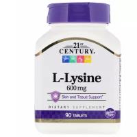 Аминокислота 21st Century L-Lysine 600 мг