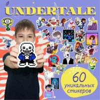 Наклейки Undertale 60 шт / детский стикерпак