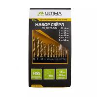 Набор нитридтит. сверл по металлу "Ultima", 1,5-6,5мм. (через 0,5мм+3,2мм,4,8мм), НSS, 13шт