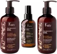 Kezy INCREDIBLE OIL Набор для увлажнения и защиты для всех типов волос (Шампунь 250 мл; Кондиционер 250 мл; Термозащитный спрей 150 мл)