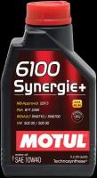 MOTUL 108646 Масло моторное Motul 6100 Synergie+ A3/B4 10W-40 синтетическое 1 л 108646