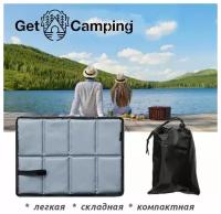 Портативный складной коврик GetCamping в чехле, туристический для кемпинга, походов, сидушка туристическая складная (серый/черный, GC-1202)