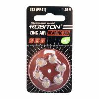 Элемент питания ROBITON HEARING AID R-ZA312-BL6