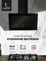 Наклонная кухонная вытяжка LEX MIO GS 600 BLACK, 60 см, отделка: стекло, сенсорное управление, LED лампы, белый