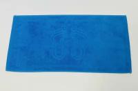 Махровое полотенце для ног, коврик для ног в ванную "Ножки" 30х60 см Ярко-Голубое