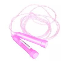 Розовая скакалка с пластиковой ручкой SILAPRO, ПВХ, 2м