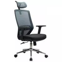 Офисное кресло Riva Chair 833H Чёрная сетка/Хром крестовина