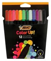 Набор фломастеров 12 цветов BIC Color Up (линия 1мм, суперсмываемые, вентилируемый колпачок) 3 уп. (964900)