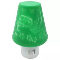 Детский светодиодный ночник в розетку с выключателем Camelion NL-194 зеленый 220В 0.5Вт арт.12910