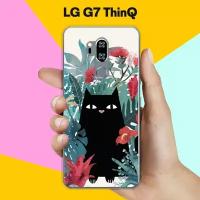 Силиконовый чехол на LG G7 ThinQ Черный кот / для ЛДжи Джи 7 СинКу