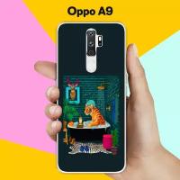 Силиконовый чехол на OPPO A9 Тигр в ванной / для Оппо А9