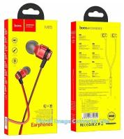 Наушники M85, Platinum sound universal earphone, HOCO, вакуумные с микрофоном, красные