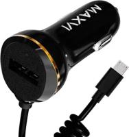 Автомобильное зарядное устройство Maxvi CCM-211MSC, 2.1A, 1USB, витой кабель microUSB, черный