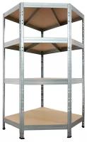 Стеллаж металлический серый AR Shelving Corner Rivet 1800x900x450 мм 4 полки