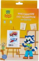 Рисование по номерам на картоне Мульти-Пульти "Машинка. Самолет", А5, 2шт., с акриловыми красками, картон