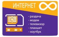 SIM карта мобильный интернет для модема, телевизора, планшета, телефона и роутера безлимитный по всей России simкарта симка сим