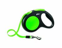 Поводок-рулетка для собак Flexi New Neon M ленточный зеленый 5 м