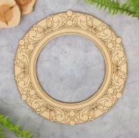 Деревянная круглая фоторамка для росписи / Настенная рамка из дерева для фотографии