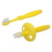Щетка-массажер детская зубная с ограничителем для десен для малышей от ROXY-KIDS, цвет желтый