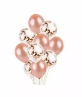 Набор воздушных шаров на день рождения или другой праздник, 10 шариков -розовое золото, 30 см