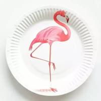 Тарелки бумажные "Фламинго", 18 см, 6 штук