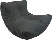 Современное кресло для отдыха aLounge - Acoustic Sofa - Black Sapphire (велюр, черный) - мягкая мебель в гостиную, детскую, спальню, на балкон
