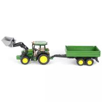 Трактор Bruder John Deere M5115 (01-793) с погрузчиком и прицепом 1:16