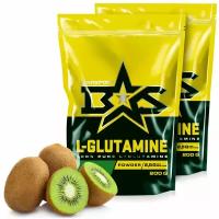 (2 УП х 200ГР) Л-Глутамин порошок Binasport "L-GLUTAMINE" (Глютамин) 400 г со вкусом киви