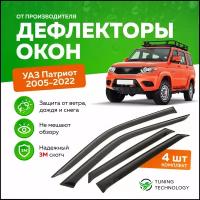 Дефлекторы боковых окон УАЗ Патриот (uaz patriot) 2005-2023, ветровики на двери автомобиля, ТТ