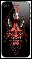 Силиконовый чехол на Apple iPhone 4/4S / Айфон 4/4S "Hanya Oni mask", прозрачный