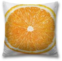 Наволочка декоративная на молнии, чехол на подушку JoyArty "Апельсин в разрезе" 45х45 см