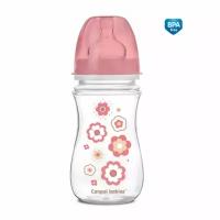 Canpol Бутылочка PP EasyStart с широким горлышком антиколиковая 3+ Newborn baby розовая 240 мл 1 шт