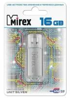 Флеш накопитель 16GB Mirex Unit, USB 2.0, Серебро