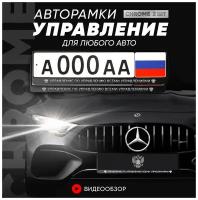 Рамки автомобильные для госномеров с надписью "управление" Комплект - 2 шт