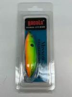 Блесна для рыбалки колебалка незацепляйка RAPALA Rattlin' Minnow Spoon цвет RMS-20 Зелено-Оранжевый 6.5 см. 10 гр приманка рыболовная