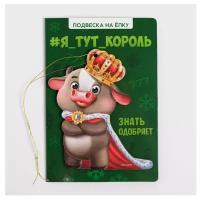 Елочная игрушка Зимнее волшебство Я тут король 4780241, розовый